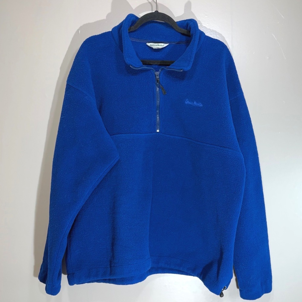 Vintage Gander Mountain Fleece Pullover Quarter Zip Royal Blue XL Made in USA